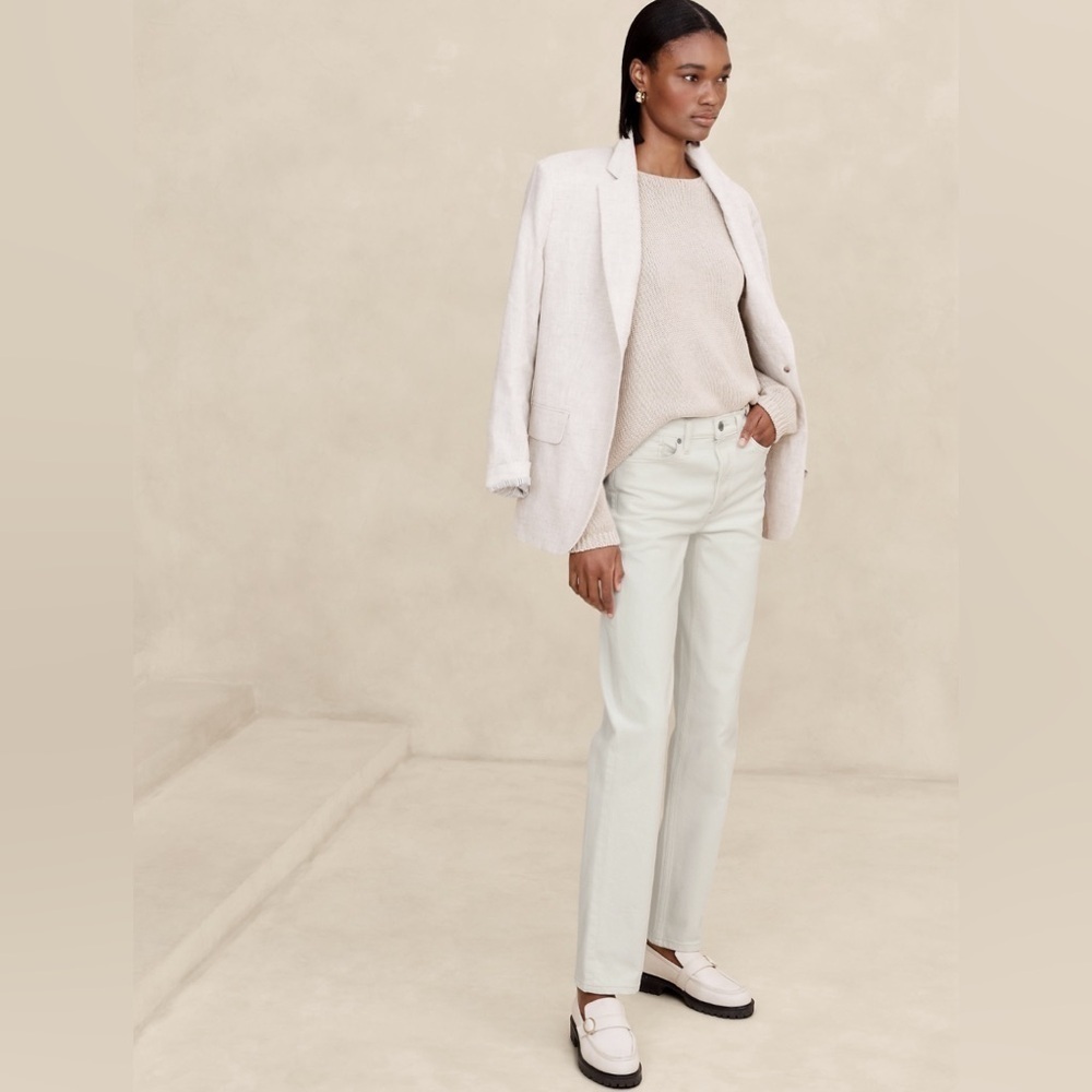 NWT! Banana Republic Optic White High-Rise Straight Jean - 884661 🩷